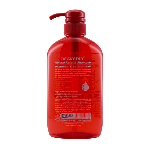 شامپو مو بیورلی مدل Keratin Smooth حجم 600 میلی لیتر