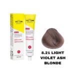 رنگ مو یلو شماره 8.21 بلوند خاکستری بنفش روشن LIGHT VIOLET ASH BLONDE حجم 100 میل