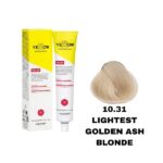 رنگ مو یلو شماره 10.31 بلوند طلایی دودی خیلی  خیلی روشن LIGHTEST GOLDEN ASH BLONDE حجم 100 میل