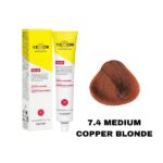 رنگ مو یلو شماره 7.4 بلوند مسی متوسط MEDIUM COPPER BLONDE حجم 100 میل