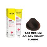 رنگ مو یلو شماره 7.32 بلوند طلایی بنفش متوسط MEDIUM GOLDEN VIOLET BLONDE حجم 100 میل