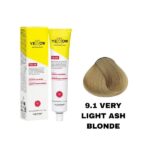 رنگ مو یلو شماره 9.1 بلوند دودی خیلی روشن VERY LIGHT ASH BLONDE حجم 100 میل