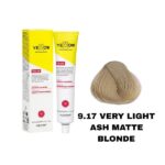 رنگ مو یلو شماره 9.17 بلوند دودی خیلی روشن مات VERY LIGHT ASH MATTE BLONDE حجم 100 میل